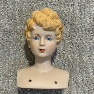 Vintage Jenny Lind Shackman Porcelain Doll Head Bisque Collectible